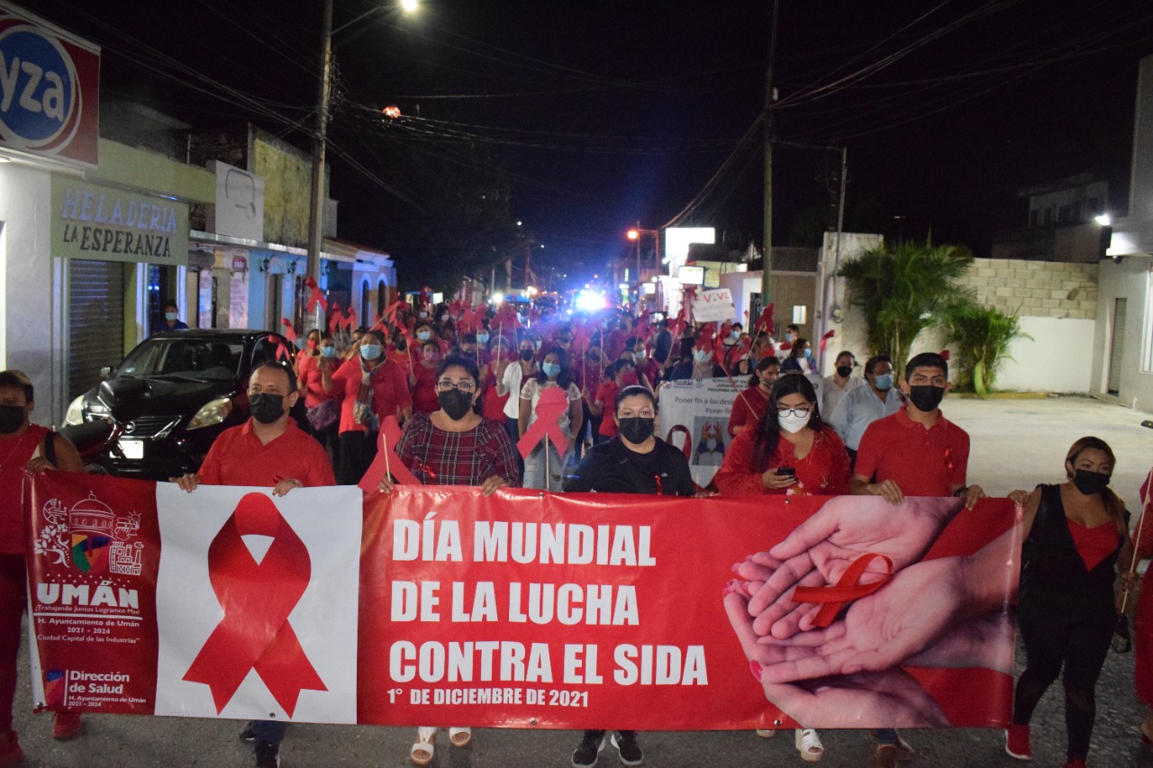 Concientizan en Umán sobre el VIH-Sida con marcha