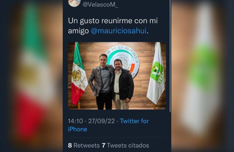 Mauricio Sahuí se reúne con el senador Velasco, del PVEM, y levanta celos políticos rumbo al 2024