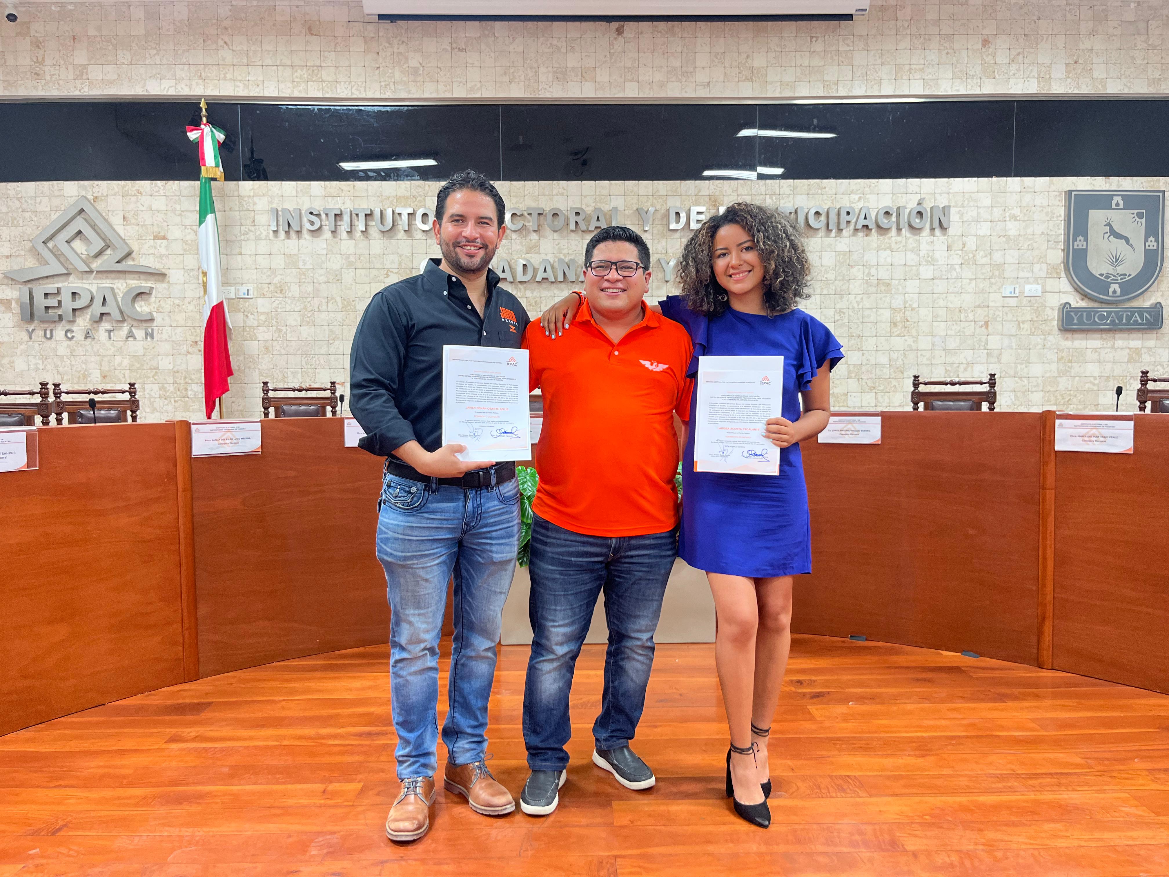 Javier Osante y Larissa Acosta conformarán bancada naranja en la LXIV Legislatura