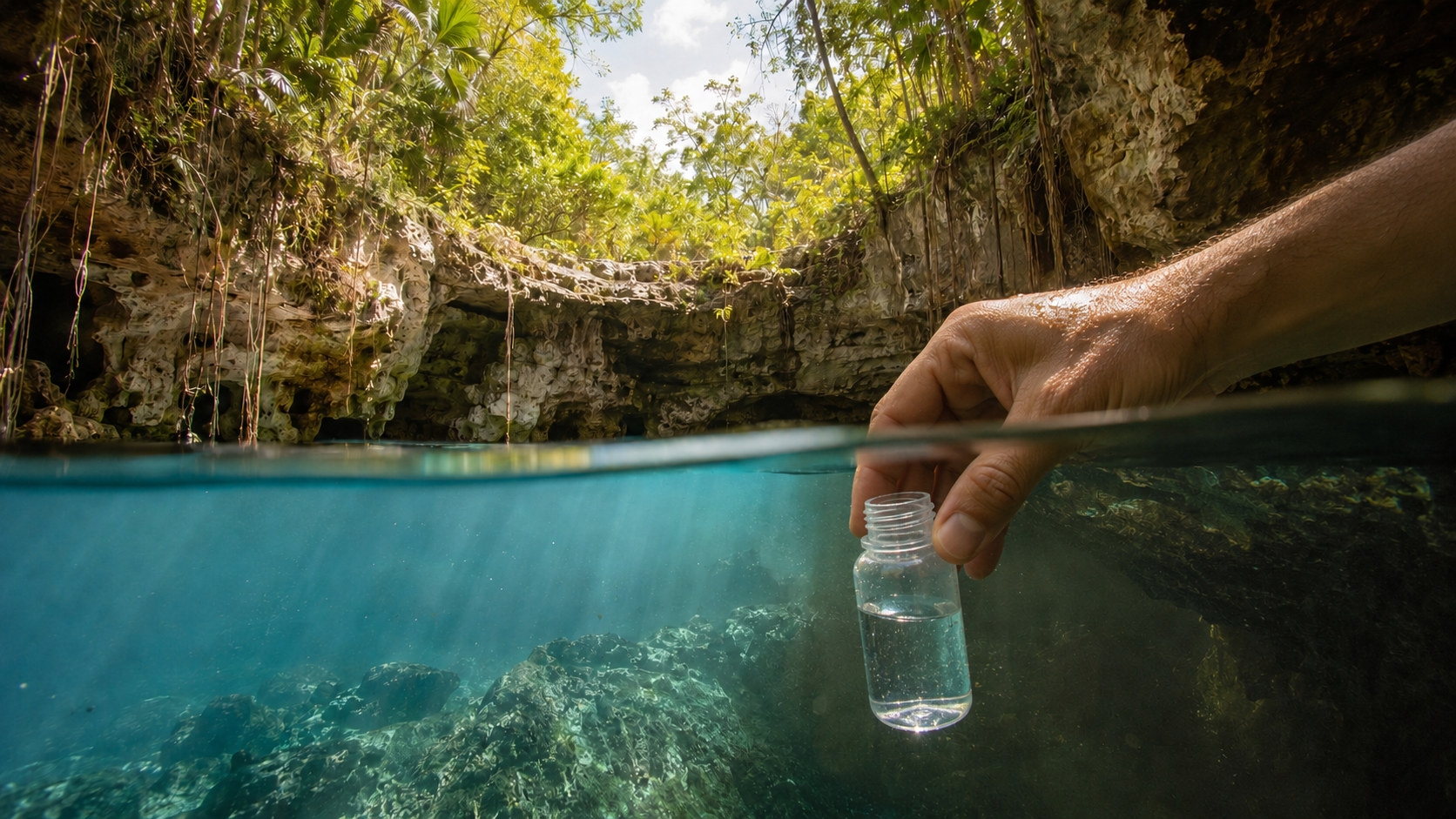 Monitoreo de contaminación de cenotes en Tecoh y Tekit. Imagen de referencia.